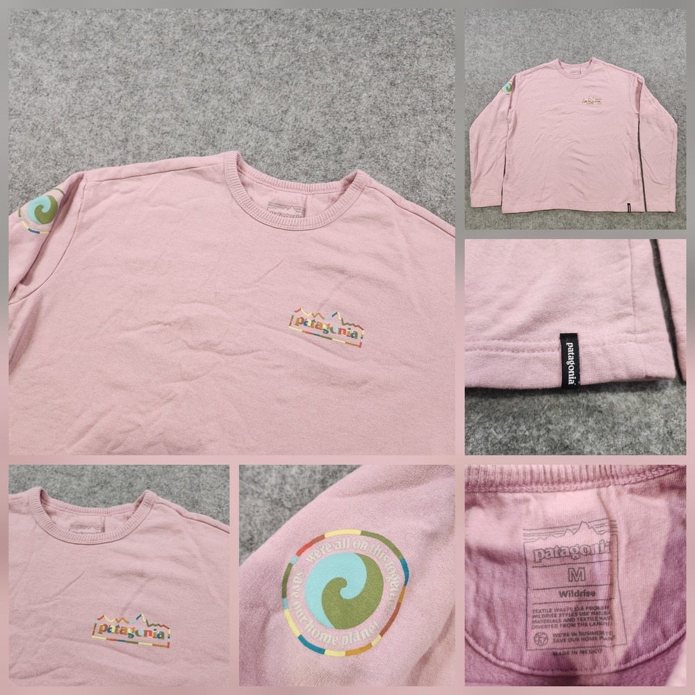 Patagonia Sweatshirt Womens Medium Pink Wildrise Lightweight Unity Fitz Crewneck
